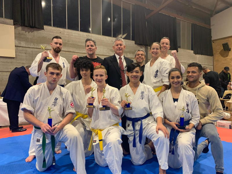 Kyokushin Brisbane students at the 2022 Southern District Tournament