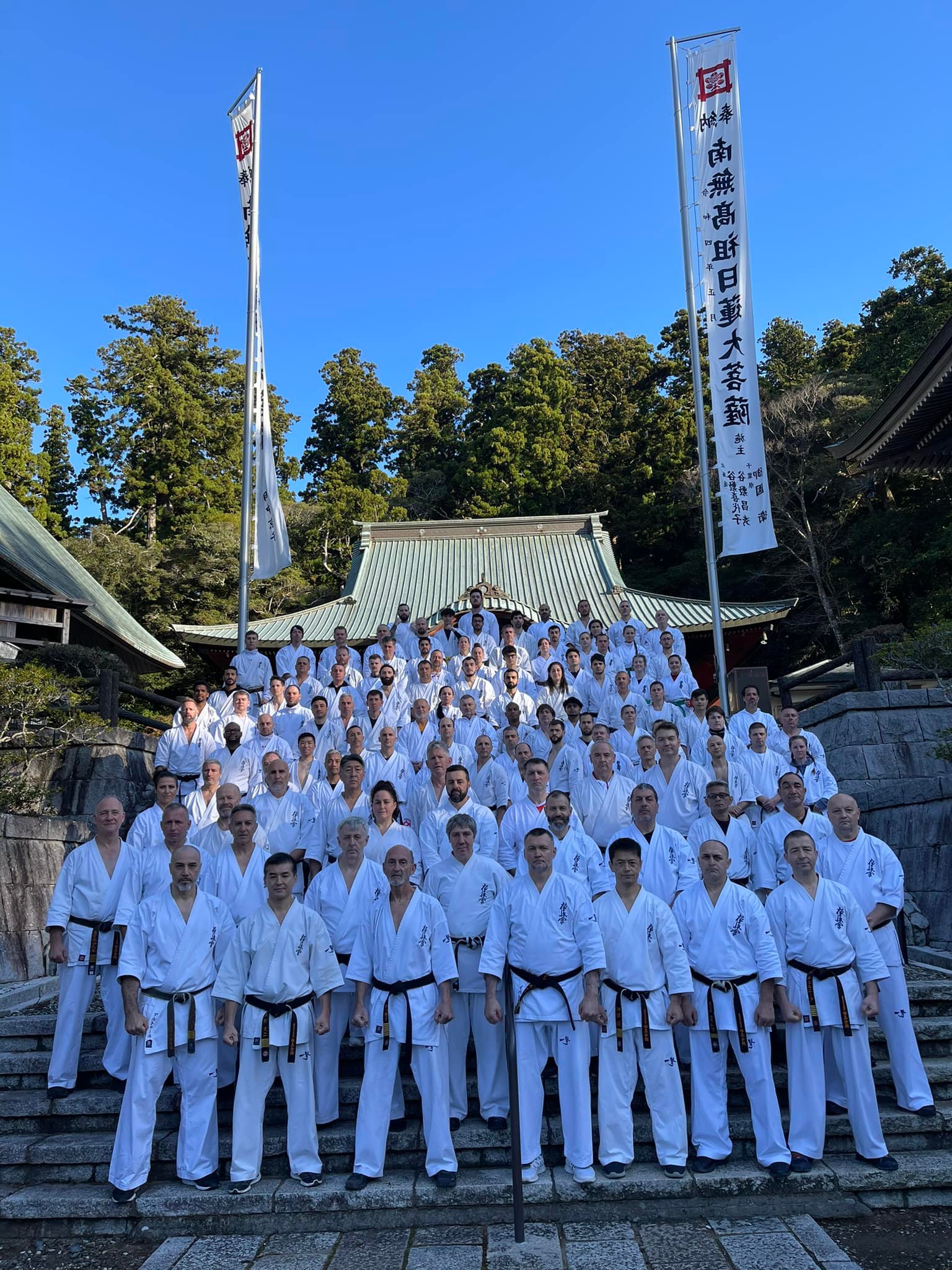 Kyokushin Brisbane students and instructors at the Mt Kiyosumi training camp in Japan